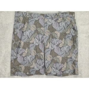 Tommy Bahama Floral Leaf Print Men's Shorts Sz 38 Gray Golf Casual Outdoor Beach